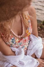 Náhrdelník na kojení, nošení a prořezávání zoubků Constance - kulaté korálky, růžové