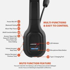 AUDIOCORE AC864 sluchátka Bluetooth s mikrofonem černé 74452