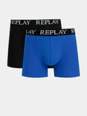 Replay Sada dvou boxerek v černé a modré barvě Replay M