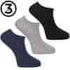 Pánské jednobarevné bavlněné ponožky po 3 kusech 43 - 45