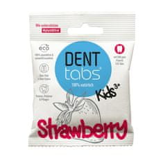 Denttabs DENTTABS přírodní dětská zubní pasta v tabletách s fluoridem jahoda 125 ks