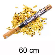 PartyDeco Vystřelovací konfety 60cm - metal zlatá ( 1ks )