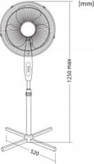 Kanlux Stojanový ventilátor černý 3 režimy 45W