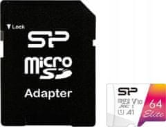Silicon Power Paměťová karta Elite 64 GB + adaptér