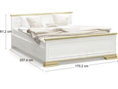 nabbi Manželská postel s roštem Igins LB-160 160x200 cm - sosna Andersen / dub zlatý