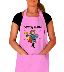 Kariban Zástěra na vaření pro maminku - Super máma Barva: Růžová (Light Pink)