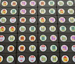 Domino domečky - černý kámen, 28 hracích kostek