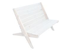 Sotra EcoFurn Granny Dřevěné zahradní skládací židle pro 2 osoby, borovice, bílý olej