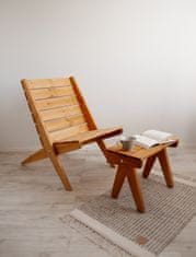 Sotra EcoFurn Granny Dřevěné zahradní skládací židle, borovice, bílý olej