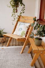 Sotra EcoFurn Granny Dřevěné zahradní skládací židle, borovice, bílý olej