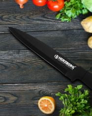 Herzberg 8dílná sada nožů s akrylovým stojánkem, černá