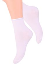 STEVEN 115 bílé dámské ponožky-nekompresní lem Barva: bílá, Velikost: 38-40