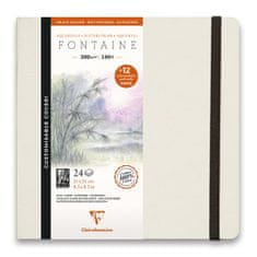 Clairefontaine Akvarelové album Fontaine Hot Pressed s pohledy, 21 x 21 cm, 24 listů, 300 g