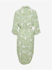Fransa Bílo-zelené dámské vzorované košilové šaty Fransa S