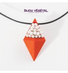 Radis et Capucine Živé šperky - Náhrdelník Diamant oranžový s trvalými bílými květy