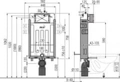KOUPELNYMOST Alcadrain renovmodul - předstěnový instalační systém s bílým/ chrom tlačítkem m1720-1 + wc cersanit cleanon parva + sedátko (AM115/1000 M1720-1 PA1)