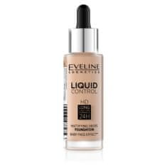 Eveline Cosmetics liquid control hd long lasting formula 24h kapací základ 040 warm beige 32 ml