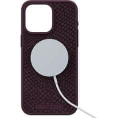 Salmon Leather kryt s MagSafe pro iPhone 15 Pro Max Vínově červená