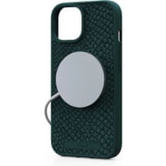 Salmon Leather kryt s MagSafe pro iPhone 15 / 14 / 13 Zelená