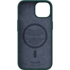 Salmon Leather kryt s MagSafe pro iPhone 15 / 14 / 13 Zelená