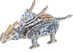 Woodcraft Dřevěné 3D puzzle Achelousaurus modro-hnědé