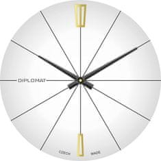 ELTON 1969 Skleněné nástěnné hodiny Dilomat