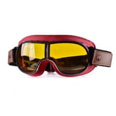 B3 retro Café Racer brýle s výměnitelnými skly červené