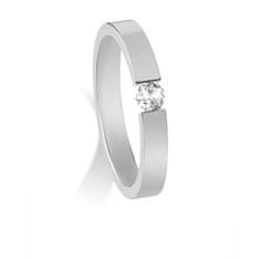 Troli Krásný ocelový prsten s krystalem (Obvod 52 mm)