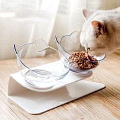 Vyvýšené misky pro kočky, antirefluxní miska pro domácí mazlíčky, 15° nakloněná vyvýšená miska na krmivo pro kočky, sada misek pro kočky a štěňata - snižuje zvracení, protiskluzová úprava
