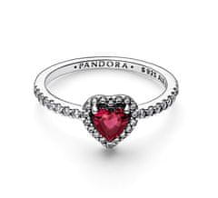 Romantický stříbrný prsten s červeným křišťálem Timeless 198421C02 (Obvod 54 mm)