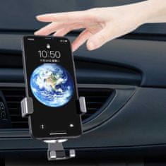 HURTEL Gravitační držák do auta pro smartphone na mřížce chladiče stříbrný YC08