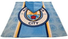 FotbalFans Pončo Manchester City FC s kapucí, světle modré, 60x120 cm