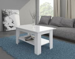 Meblocross Konferenční stolek Elaiza - bílý mat / bílý vysoký lesk
