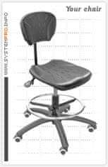 Průmyslová židle SYSTEM PRO BLACK 1B+2A+3A+4A+5C