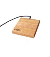 MIN Bezdrátová nabíječka MIN PAD SQUARE - Dubové dřevo a černý kabel