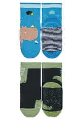 Sterntaler ponožky ABS protiskluzové chodidlo AIR, 2 páry, hroch, modré 8032122, 18