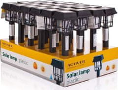 ACTIVER Lampa solární hranatá, plast, display