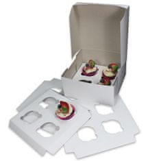 CENTROBAL Krabice 20x20x10 cm s proložkou na 4 muffiny/cupcaky s potiskem (10ks)