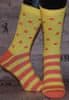 Veselé ponožky Pruh, puntík vel. 36-40 žluté