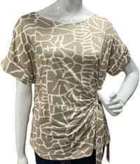 béžové tričko s béžovým vzorem a vázačkou v pase Velikost: XL