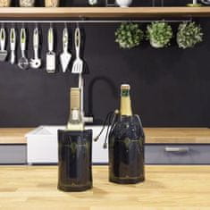 Vacu Vin Aktivní chladič na víno a sekt, černý se zlatými detaily - 2 ks