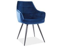 Signal Jídelní židle/křeslo LILIA velvet modrá