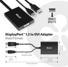 Club 3D Club-3D aktivní adaptér DisplayPort na Dual Link DVI-I