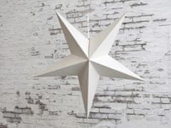 Vintage papírová hvězda vánoční bílá s třpytky 60 cm