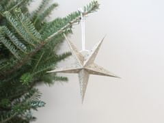 Vintage papírová hvězda vánoční zlatá lesk 13 cm