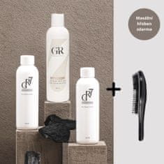 SET GR-7 proti šedinám: Tonikum + šampon pro podporu růstu vlasů a k obnově vlasového barviva + Antistatický masážní hřeben zdarma