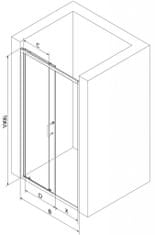 Mexen Apia posuvné sprchové dveře 110, transparent, chrom (845-110-000-01-00)