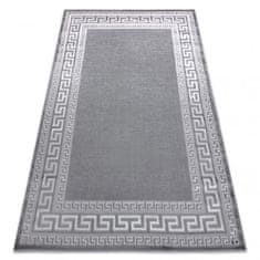 eoshop Moderní MEFE koberec 2813 vzor rámu, řecký klíč - Strukturální, dvě úrovně rouna šedá (Velikost: 80x150 cm)