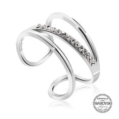 JSB bijoux Stříbrný prsten AG 925/1000 Space Cross s kameny Swarovski