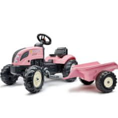 Falk FALK Traktor Country Star Pink pro pedály + přívěs a klakson na 2 roky.